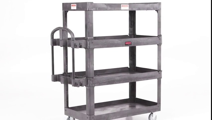 Rubbermaid 2128657 4-SHELF HEAVY-DUTY ERGO UTILITY CART