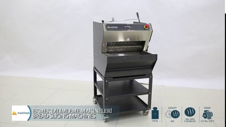 Manual industrial bread slicer - EFE 01 - MATAŞ MAKİNA - continuous band  blade / with belt conveyor