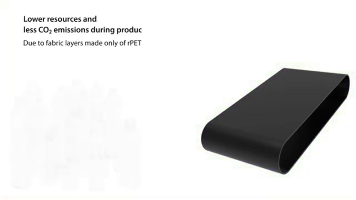 Curved conveyor belt ECOFIBER Forbo Siegling GmbH fabric